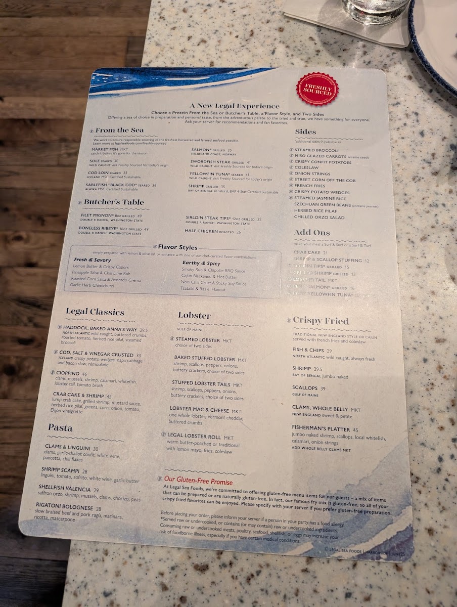 Menu Legal Sea Foods - Harborside-1