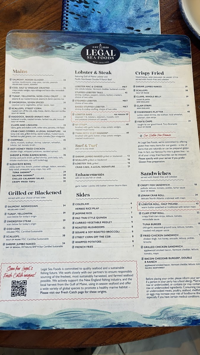 Menu Legal Sea Foods - Harborside-4