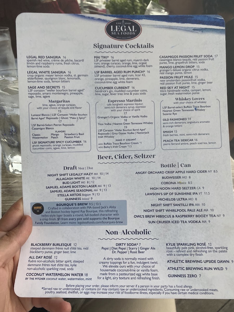 Menu Legal Sea Foods - Harborside-8